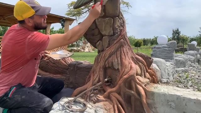 «Арт-бетон» позволяет имитировать различные текстуры Применение Арт бетона на каркас Покраска Акри смотреть онлайн