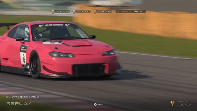 Gran Turismo 7 S-3 License test with Nissan Silvia spec-R Aero S15 Touring Car смотреть онлайн
