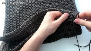 Вязаный прямоугольный шоппер крючком