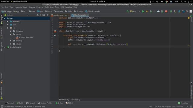 Learn Kotlin #3: Hooking up a Button - Tutorial смотреть онлайн
