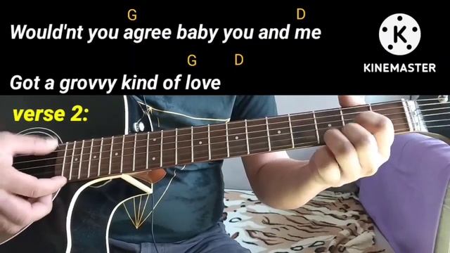 GROOVY KIND OF LOVE by Phil Collins guitar cover song with lyrics and chords смотреть онлайн