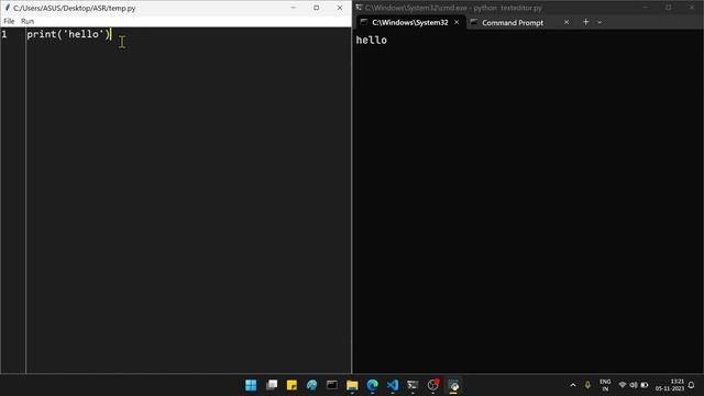 Created A simple text editor for writing python code and running it. | using ChatGpt смотреть онлайн
