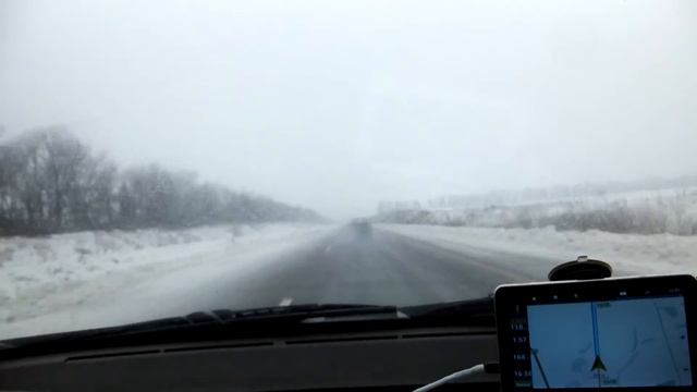 Трасса Новомосковск-Харьков 04.01.2015