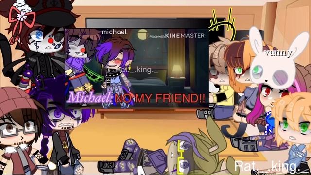 Aftons react to my videos about michael + glitchtrap& vanny and ennard смотреть онлайн