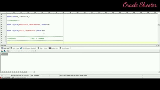 SQL Conversion Functions TO_CHAR, TO_DATE, TO_NUMBER with example смотреть онлайн