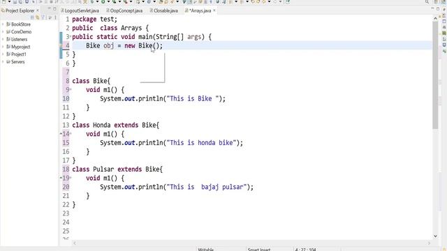 Runtime polymorphism in java. Method overrideing in hindi. смотреть онлайн