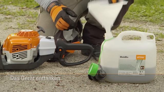 Die Wartung einer STIHL Benzin-Heckenschere nach der Arbeit смотреть онлайн