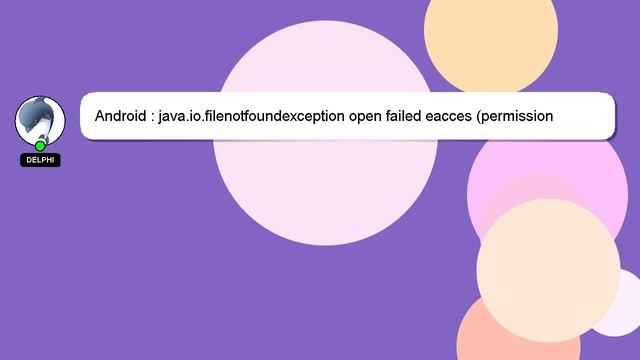 Android : java.io.filenotfoundexception open failed eacces (permission denied) on device смотреть онлайн