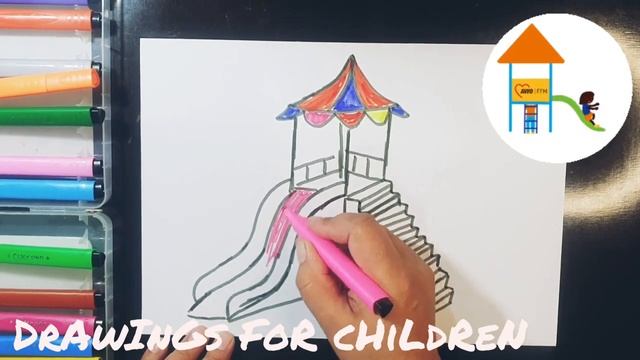Рисуем Детскую Игровую Площадку с Горкой / How To Draw A Playground With Slide / টাইট গুদের মেয়ের смотреть онлайн