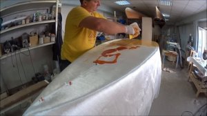 Каноэ Тортуга (3/5) Оклейка корпуса стеклотканью (Мастерская Пират Вудс)