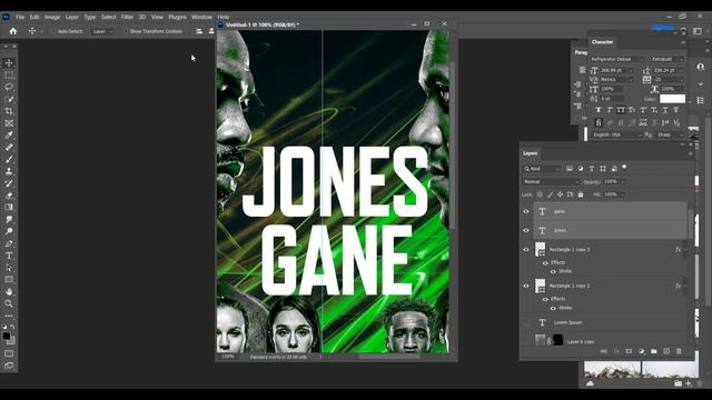 How To Make A UFC 285 Poster [Jon Jones vs Gane] | Photoshop #UFC285 [Speed Art] смотреть онлайн