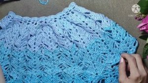 ?Вяжем красивую нарядную женскую кофточку из пряжи Фловерс с люрексом крючком. Часть 2.