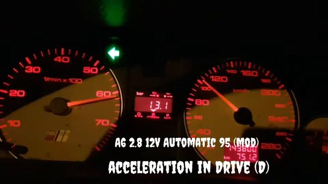 A6 2.8 12V AT 95 (mod) acceleration. смотреть онлайн