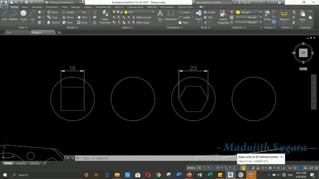 Polygons with AutoCAD - Lesson 23 смотреть онлайн