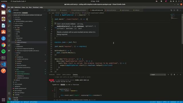 JavaScript projects: Node, Express, Postgres API - Part 13 - User creation endpoint - unit tests смотреть онлайн