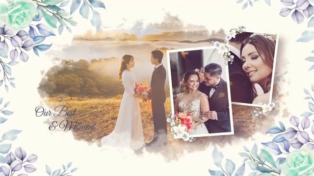 Слайд-шоу на свадьбу Wedding Slideshow Blue Flowers смотреть онлайн