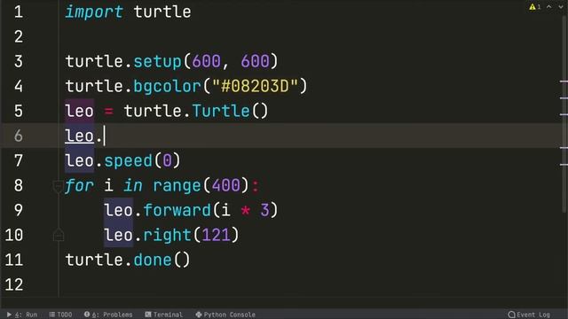 Python Turtle - Blue Spiral смотреть онлайн