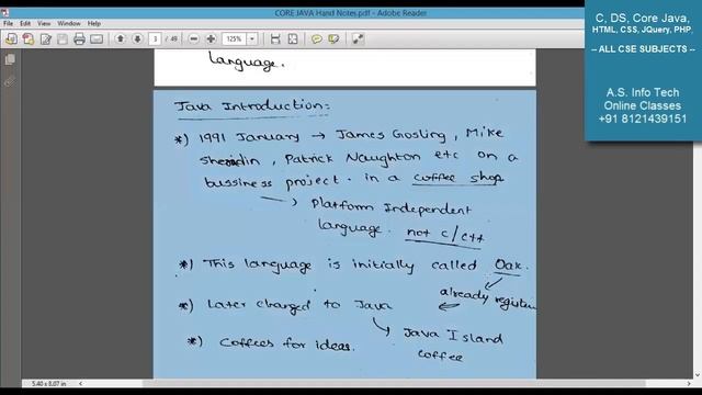 A S Info Tech Online Classes - Core Java Demo Session смотреть онлайн
