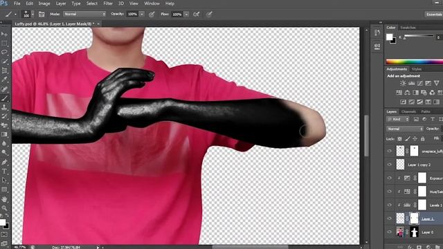 Transforming Myself Into Monkey D. Luffy From One Piece Using Photoshop | Speed Art