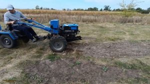 НАГРУЗИЛ ПОЛНЫЙ ПРИЦЕП ЗЕМЛИ , МОТОБЛОК ЭТОМУ НЕ РАД / РАБОТА ТЯЖЁЛЫМ ДИЗЕЛЬНЫМ МОТОБЛОКОМ КЕНТАВР