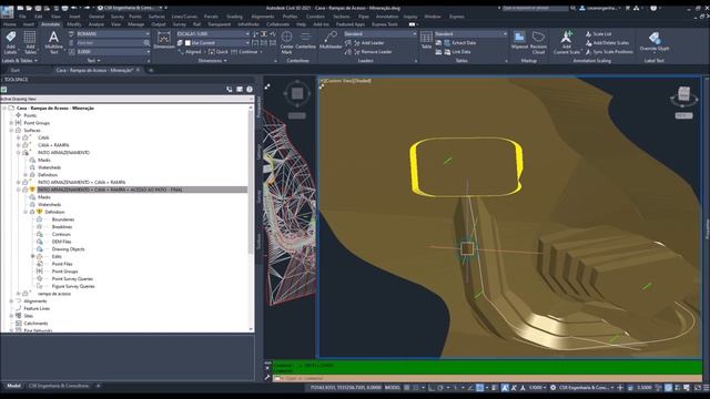 Cava, Acessos - Pátio de Armazenamento no AutoCAD Civil 3D 2021 - #autocadcivil Mineração смотреть онлайн