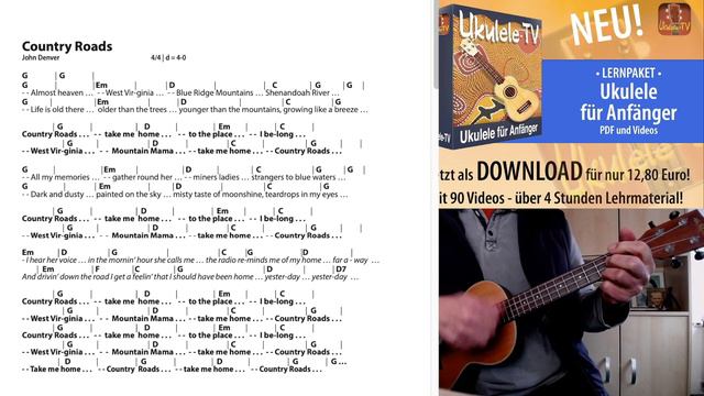 Country Roads - John Denver, Chords, Lyrics, Easy Tutorial & Play Along! смотреть онлайн