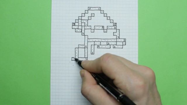 Как нарисовать Амонг Ас Дед мороз. Рисунок по клеточкам смотреть онлайн