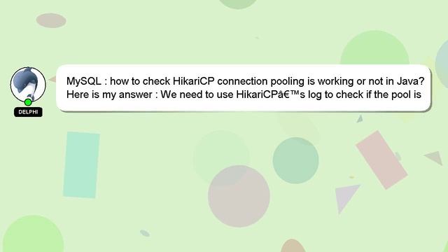 MySQL : how to check HikariCP connection pooling is working or not in Java? смотреть онлайн