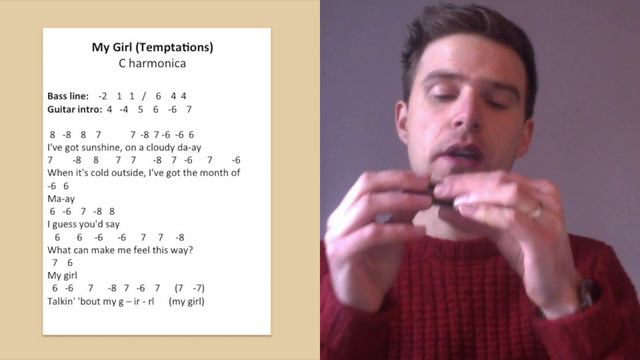 How to play My Girl - Easy Harmonica Lesson & Tabs смотреть онлайн