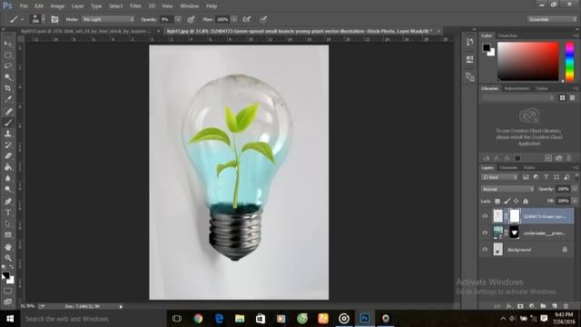 Photoshop: Water Splash in Bulb Photoshop Tutorial смотреть онлайн