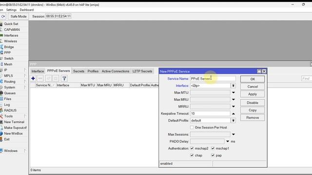 Konfigurasi PPPoE Server dan Client Menggunakan Satu Interface Yang Sama смотреть онлайн