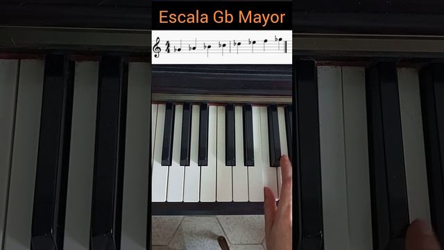 Escala Gb Mayor 😉-DIGITACION PIANO-🎹😊🎶 #piano #teoriamusical