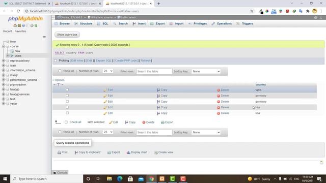 7 - Select distinct (SQL - MYSQL) смотреть онлайн