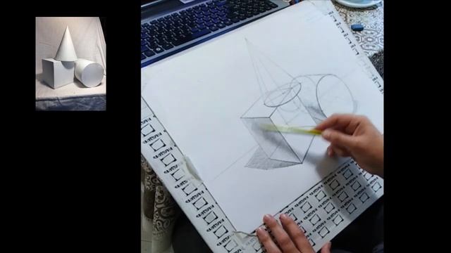 Конструктивный рисунок. Геометрические тела №4 смотреть онлайн