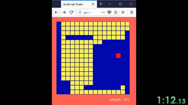 [World Record] Perfect Snake Game - Patorjk Javascript Snake - 16x16 Kill Screen - 2:25:06 смотреть онлайн