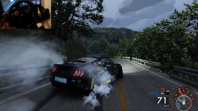 930HP FORD MUSTANG RTR drifting Tsubaki line uphill I Assetto Corsa steering wheel смотреть онлайн