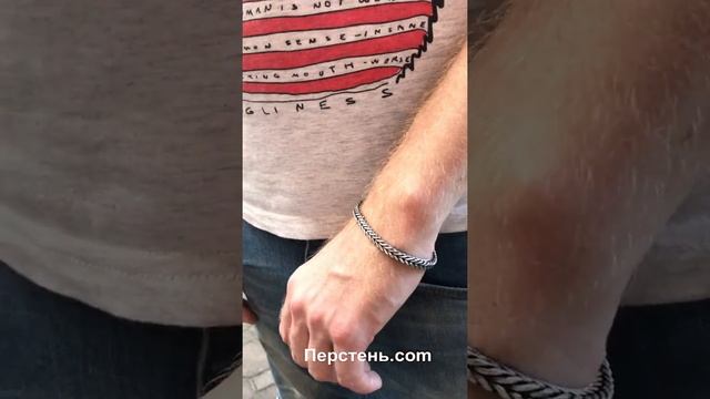 Мужской серебряный браслет с красивым плетением 925 пробы купит №8 смотреть онлайн