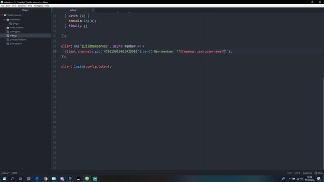 ENTRADA E SAIDA DE MEMBROS #3 | CRIAR BOT DE DISCORD USANDO NODE.JS EM JAVASCRIPT смотреть онлайн