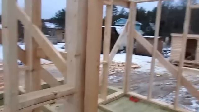 Каркасный дом 6x9+баня 6x4+дровянник 6x4 смотреть онлайн