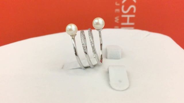 Кольцо TWIST с жемчугом и фианитами