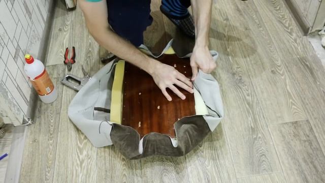 Как обшить пуфик своими руками смотреть онлайн