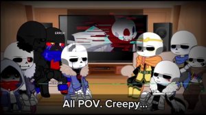Sans AU react to Fatal Error vs. Cross, Ink • ⚠️ My AU ⚠️