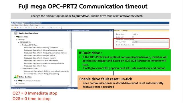 Fuji OPC PRT2 Configuration | Fuji Inverter Profinet Communication Importatnt Parameter