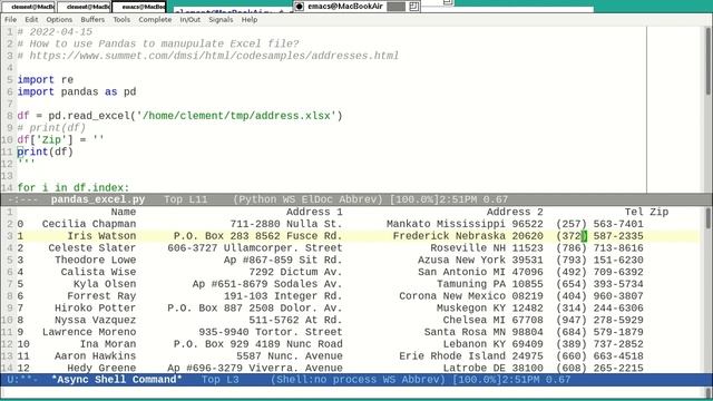 Python in Emacs 0014 -- How to manipulate Excel's columns using Pandas and Python? смотреть онлайн