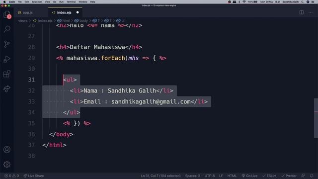 Belajar NodeJS | 15. Express View Engine смотреть онлайн