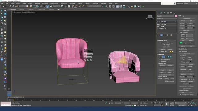Моделирование кресла в 3Ds Max 2022 смотреть онлайн