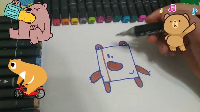 как можно нарисовать медведя | Drawing for children bear смотреть онлайн