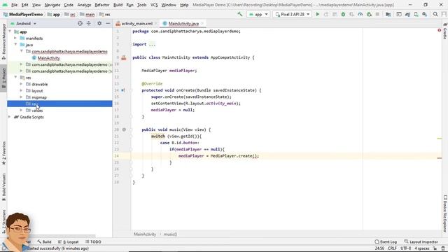 MediaPlayer in Android Studio смотреть онлайн