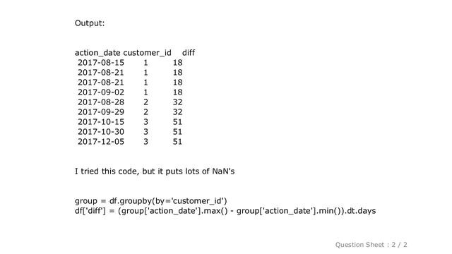 Pandas : Pandas - Subtract min date from max date for each group смотреть онлайн