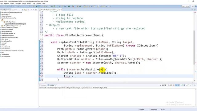 Replacing all occurrences of one string with another in a text file using Java смотреть онлайн